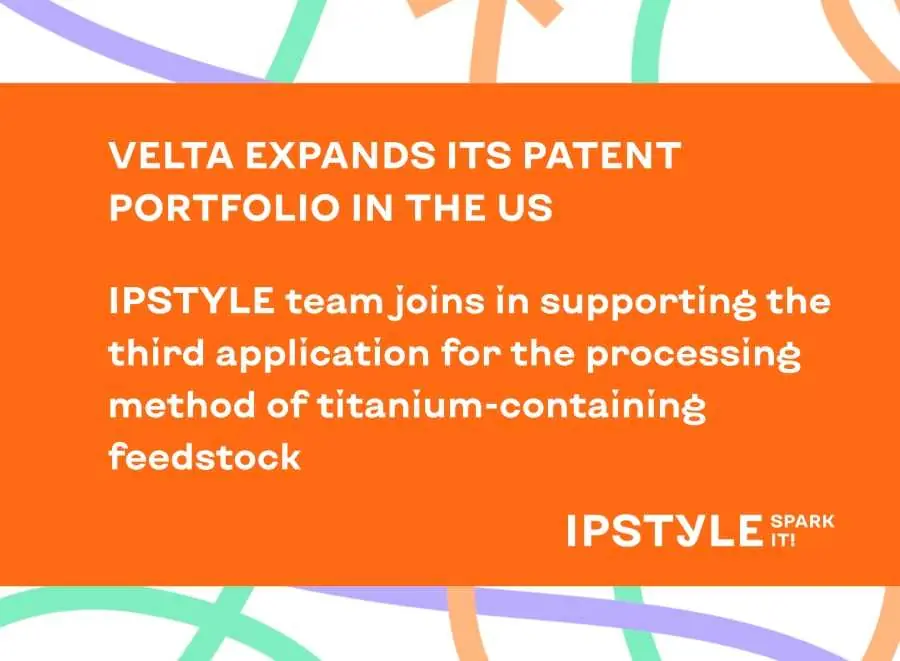 Velta расширяет свой патентный портфель в США при сопровождении IPSTYLE